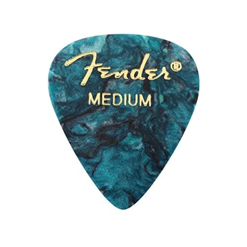 Fender 351 Shape Classic Medium Celluloid Picks, 12 Pack, Ocean Turquoise