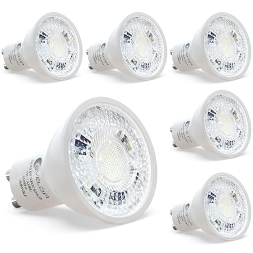 evelor GU10 LED Light Bulb,Equivalent 40W Daylight White 5000K,Dimmable,Efficient 6W,600 Lumens 2 Prong Track Light Bulbs,20000 Hours,Ideal for...