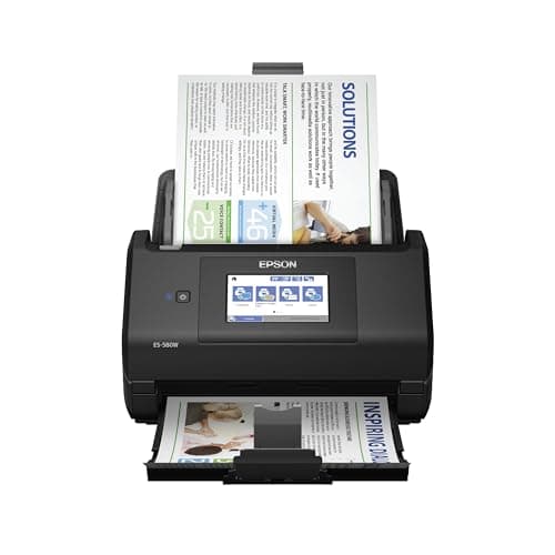 Epson Workforce ES-580W Wireless Color Duplex Desktop Document Scanner for PC and Mac with 100-sheet Auto Feeder (ADF), Intuitive 4.3" Touchscreen