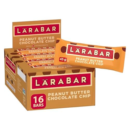 LÄRABAR Peanut Butter Chocolate Chip, Fruit and Nut Energy Bar, Pack of 16 Bars, Gluten Free, Vegan, Family Pack, Snack Bars