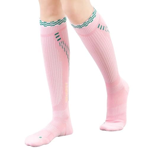 aoFIT Compression Socks for Women & Men (1 Pair) 15-20mmHg for Circulation & Muscle Support for Running Travel Recovery, Blush Forest, Large