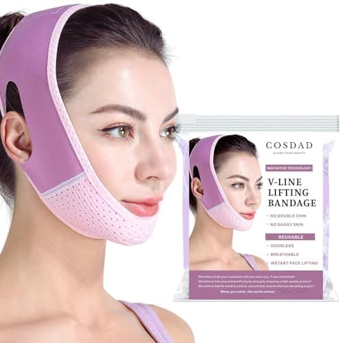 Chin Strap for Sleeping – Double Chin Support & Jawline Shaping Tape – Reusable V Line Band and Face Lift Tape for Women – Comfortable, Breathable...