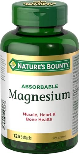 Nature's Bounty Magnésium absorbable 400 mg, multicolore, 125 gélules