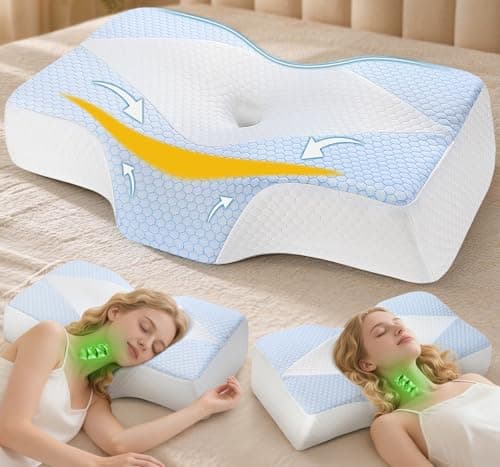 Oreiller orthopédique en mousse à mémoire de forme Mkicesky pour soulager la douleur au cou et aux épaules - Oreiller de couchage ergonomique pour le cou et les côtés...