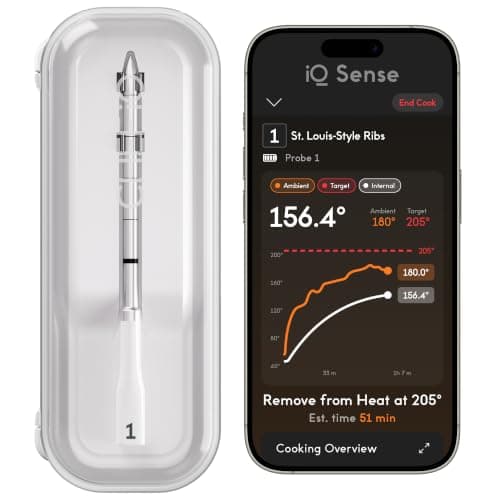 CHEF iQ Sense | Smart Wireless Meat Thermometer | Ultra-Thin Probe | WiFi Unlimited Range | 1000°F Heat Safe | 5 Sensors | BBQ, Grill, Oven,...