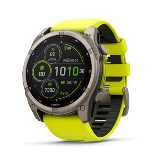 Garmin fēnix 8 – 51 mm, solaire, saphir, montre intelligente GPS multisports haut de gamme, autonomie longue durée, classée plongée, lampe de poche LED intégrée,...