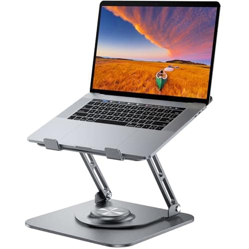 Laptop Stand for Desk, Adjustable Computer Stand with 360° Rotating Base, Ergonomic Laptop Riser for Collaborative Work, Foldable & Portable Laptop...