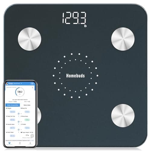 Pèse-personne numérique Homebuds pour le poids corporel et la graisse corporelle, professionnel de la pesée depuis 2001, surveillance de la composition corporelle...