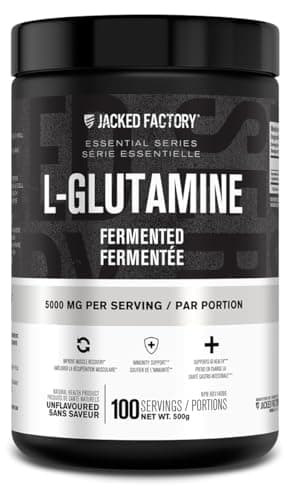 Poudre de L-Glutamine 500 g, 100 portions - L Glutamine fermentée végétalienne pour la récupération musculaire après l'entraînement, l'immunité, la santé digestive - Testée et...