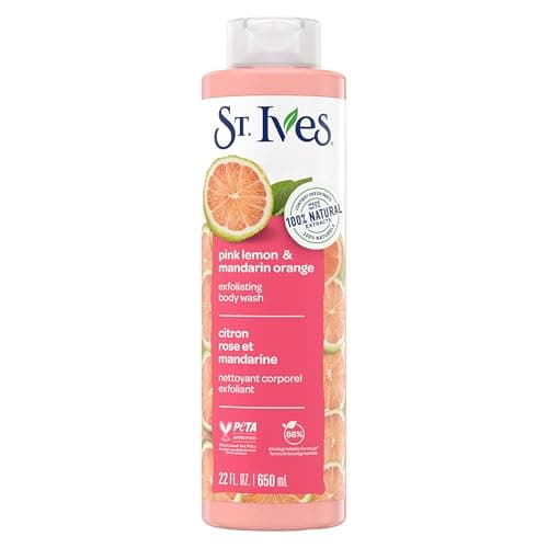 Gel douche St. Ives pour peaux sensibles Citron rose et orange mandarine certifié sans cruauté par PETA 650 ml