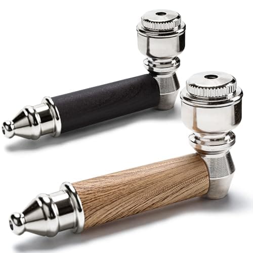 SPIPER Tobacco Pipe Set for Men, 2-Pack Metal Pipe with Dual-Layer Heat-Resistant Handle, Steel Tool & Carbon Fiber Pouch, Travel Compact Pipe Kit...