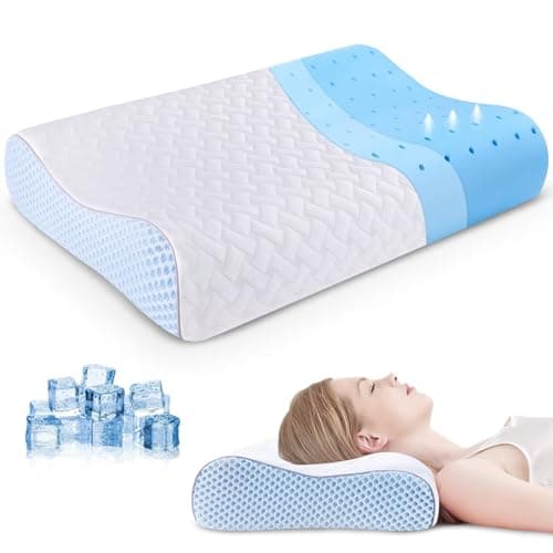 Neck Pillow for Neck and Shoulder, Cooling Memory Foam Pillow Bed Pillow for Sleeping, Contour Pillow Neck Support Pillow for Side Back Stomach...