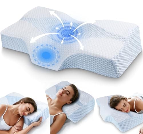 Oreiller de soutien du cou Mkicesky pour dormir Oreiller en mousse à mémoire de forme pour soulager la douleur au cou et aux épaules – Oreiller cervical ergonomique pour le côté, le dos et le ventre...