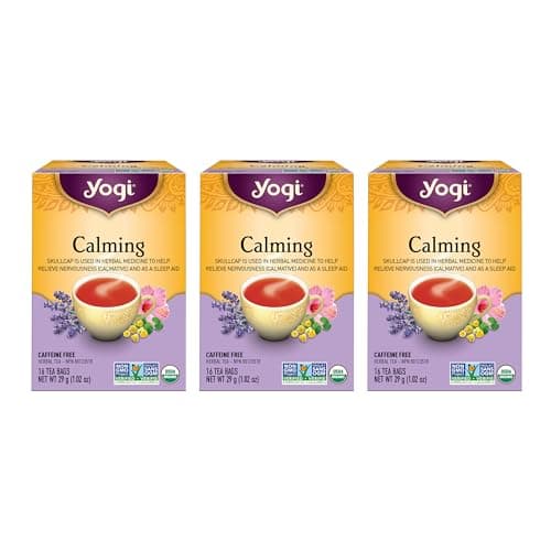 Yogi Tea - Calming (3 Pack) - With Chamomile, Skullcap, and Lavender - Caffeine Free Organic Herbal Tea - 48 Tea Bags