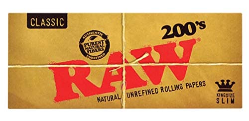 Papier à rouler RAW 200s Classic King Size Slim - 200 feuilles par paquet - 1 paquet