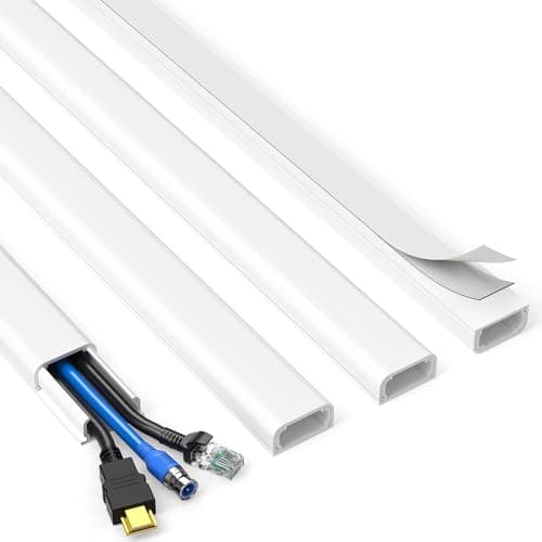 Correcteur de câbles Delamu Cord Hider, cache-câbles de 56,8 pouces pour 2-3 fils sur le mur, gestion des câbles pour cache-câbles, cache-fils pour cordons sur...