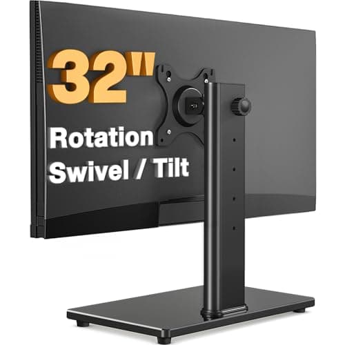 Rfiver Single Monitor Stand for Desk with Swivel/ 5 Height Adjustable, Computer Monitor Riser for 13-32 inch Screens, Hold up to 22 lbs, Max VESA...