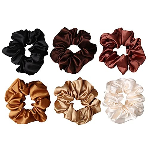 6 Pièces Chouchous pour Femmes, Chouchous Cheveux Doux Cadeaux de Saint Valentin pour Femmes Attaches de Cheveux en Satin Accessoires de Cheveux Supports de Queue de Cheval de Mode...