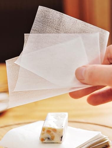 500 pièces de papier de riz gluant papier de riz comestible papier gaufrette emballages de bonbons comestibles 2,56 x 3,15 pouces pour la cuisson et la décoration de gâteaux Cupcakes Sushi...