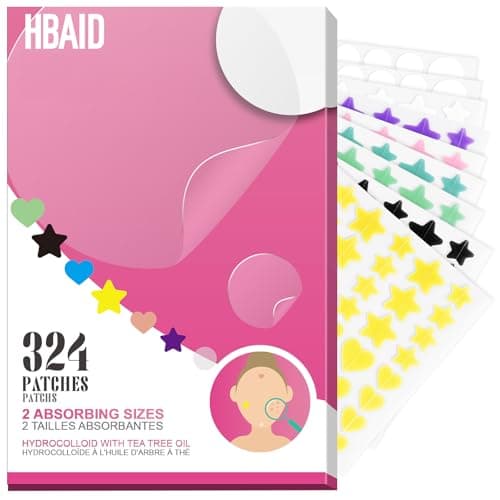 Hydrocolloid Pimple Patches for Face (Invisible & Colorful) - 324 Count 3 Shapes 4 Sizes Acne Patches Precise Matches Different Size, Fast Healing...