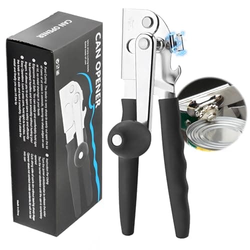 Roryimke Ouvre-boîte commercial manuel en acier inoxydable, ouvre-boîte portable robuste, poignées extra-longues, ouvre-boîte pour personnes âgées pour grandes canettes