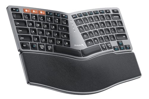 ProtoArc Bluetooth Ergonomic Keyboard, Compact Wireless Ergonomic Keyboard, Hard Palm Rest, Multi-Device, Split Design, Rechargeable, Compatible...
