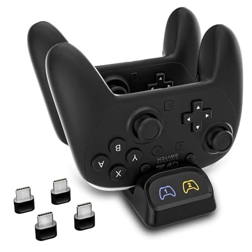 Fast Dual Charging Dock for Controllers – LED Indicator Type-C Charging Station Compatible with Switch 2, PS5 & Xbox Series X Controllers
