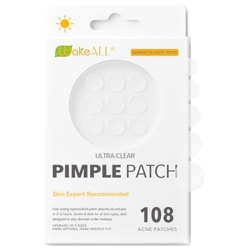 Hydrocolloid Patches for Face, 5 Sizes (8/10/12/14/16mm) - Invisible Round Blemish Patches, Fluid-Absorbing Spot Stickers for Precise Fit,...