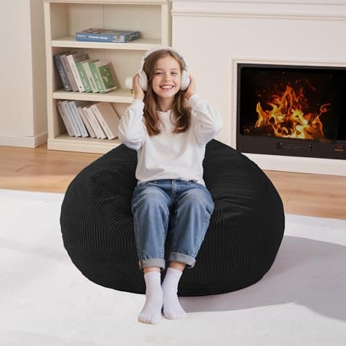Homguava Bean Bag Chair,Teardrop Bean Bags for Teens Beanbag Chair with Memory Foam Filled and Ultra Soft Corduroy Cover for Living Room, Bedroom...