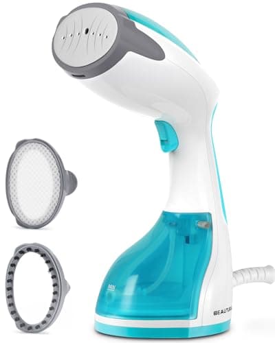 BEAUTURAL Cuiseur vapeur portatif pour vêtements de 1 200 watts, chauffage en 30 secondes, réservoir d'eau de 8,79 onces, Aqua