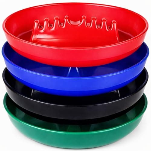 Escest Lot de 4 couleurs assorties – Cendrier rond en plastique pour cigarettes, cigares, cendrier de table