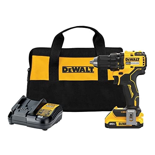 DEWALT Kit de perceuse-visseuse compacte sans fil 20 V MAX 1/2 po, mandrin à cliquet, LED (DCD793D1)