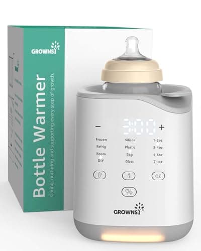 GROWNSY Bottle Warmer, Fast Baby Bottle Warmer for Breastmilk & Formula, Smart Temperature Control, with Timer, Thaw, Food Heater, Night Light,...