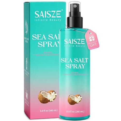 SAISZE Spray au sel de mer pour femmes et hommes, essentiels de voyage, essentiels de vacances à la plage, arôme de noix de coco, spray d'eau salée volumateur, sans effort...
