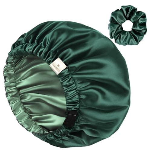 YANIBEST Bonnet en Satin Double couche | Bonnet en soie, Bonnet réglable pour dormir, Bonnets pour femmes, cheveux naturels bouclés