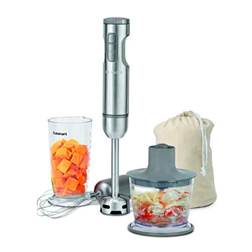 Mélangeur manuel Cuisinart Smart Stick, vitesse variable, comprend un hachoir, un bécher doseur et un fouet, 300 W (CSB-87C)