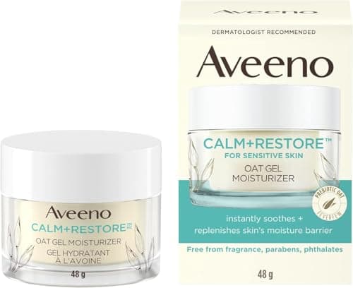 Aveeno Calm + Restore Sérum hydratant pour le visage triple avoine pour peaux sensibles, sérum pour le visage doux et léger pour lisser et fortifier la peau,...