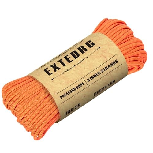 EXTEDRG Corde Paracorde de 31 mètres 4 mm pour Tente de bâche de Jardin Corde de Camping en Plein air (Orange)