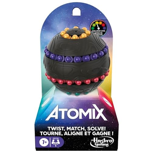 Atomix Game for Kids, Teens, and Adults | Brainteaser Puzzle Sphere Ball and Fidget Toy | Ages 7 and Up | 1 Player | Travel Games (English & French)
