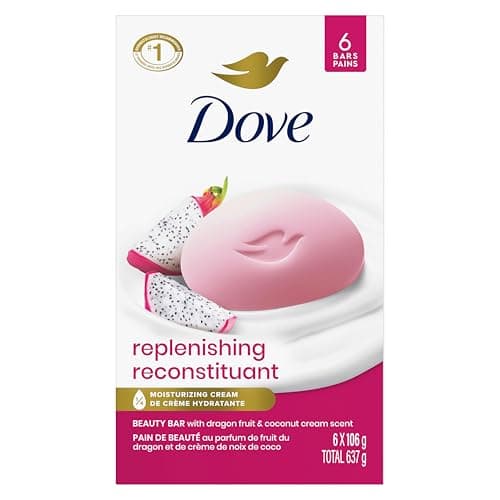 Dove Bar Soap for Deep Nourishment, Replenishing Dragon Fruit & Coconut Cream, for Calm, Replenished Skin 106 g 6 Count