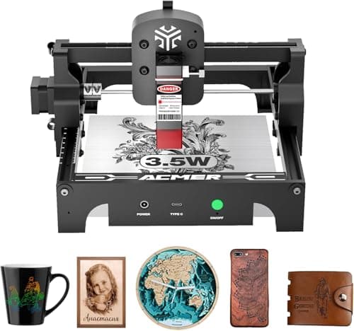 Acmer Laser Engraving Machine, S1 3500mW Portable Laser Cutting and Engraving Machine for DIY, Wood,Acrylic,Leather and More