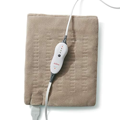 Coussin chauffant Sunbeam Premium de taille standard avec rangement compact - Coussin chauffant électrique humide pour un soulagement ciblé de la douleur...