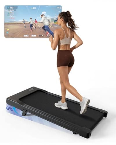 Superun Walking Pad,6% Manual Incline Walking Pad Treadmill,Under Desk Treadmill for Home Office, with App & Remote,2.5HP Quiet,LED Display,300 lbs...