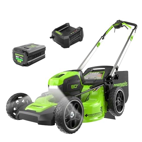 Tondeuse à gazon sans fil automotrice Greenworks 80 V 21" - Moteur sans balais, lumières LED, batterie 4,0 Ah et chargeur rapide (plus de 75 outils compatibles)