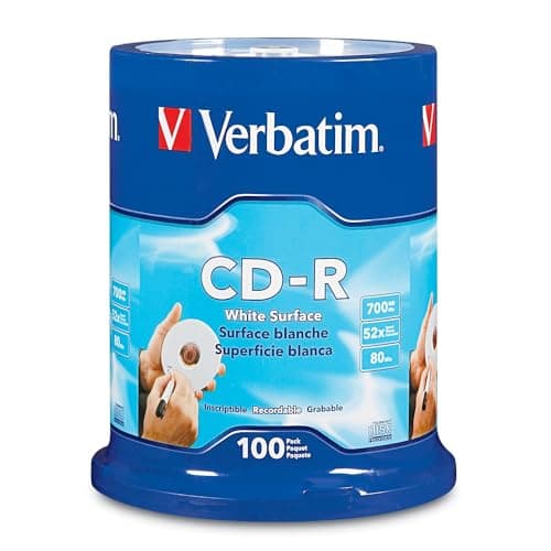 CD-R 700MB 52X with Blank White Surface - 100pk Spindle