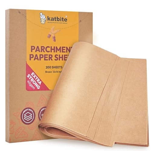 Katbite 200pcs feuilles de papier parchemin non blanchies 12x16 pouces (9x13 en option) papier sulfurisé robuste pour Co...