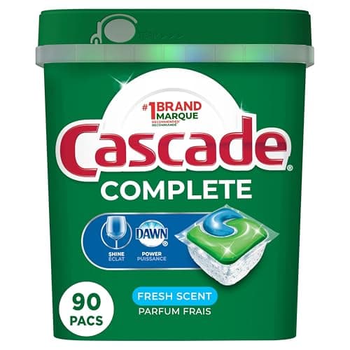 Cascade – dosettes de détergent pour lave-vaisselle, dosettes complètes Actionpacs pour lave-vaisselle, parfum frais, 90 pièces