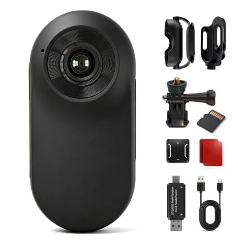 Frelisty Mini Body Camera, Wearable Action Camera with Memory Card, Magnetic Portable Body Cam for Hiking, Biking, Fishing, Small Video Recorder...