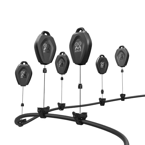 AMVR VR Gestion des câbles, 6 paquets de système de poulie de plafond rétractable compatible avec Meta Quest 3S/3/2/Rift/Rift S/Valve Index/HTC Vive/Vive Pro/HP...