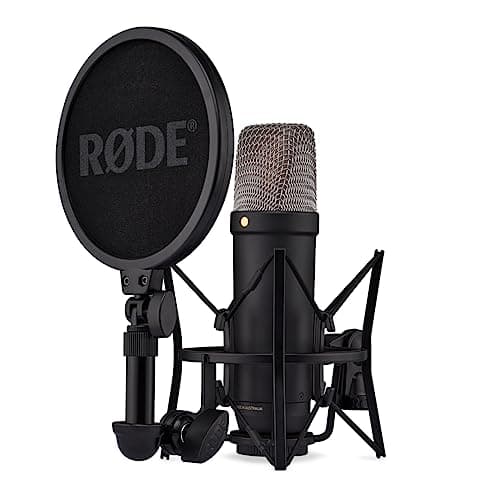 Rode NT1 5th Generation Condenser Microphone with SM6 Shockmount and Pop Filter - Black